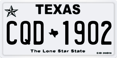 TX license plate CQD1902