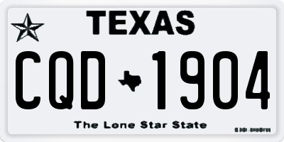 TX license plate CQD1904