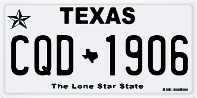 TX license plate CQD1906