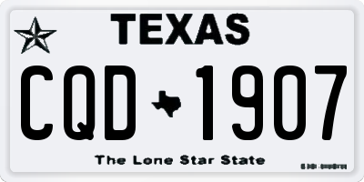 TX license plate CQD1907