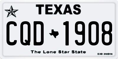 TX license plate CQD1908