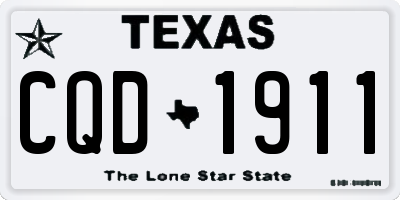 TX license plate CQD1911