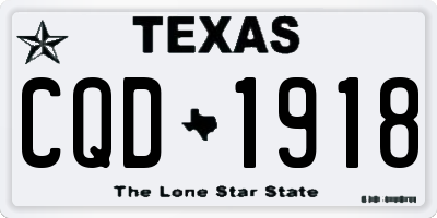 TX license plate CQD1918