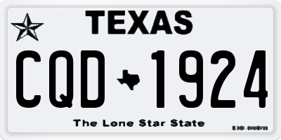 TX license plate CQD1924