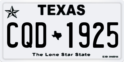 TX license plate CQD1925
