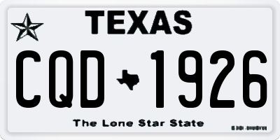 TX license plate CQD1926
