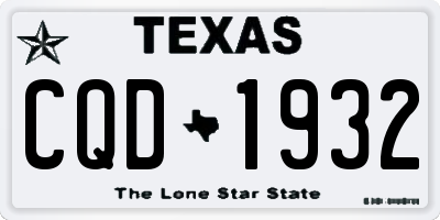 TX license plate CQD1932
