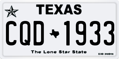 TX license plate CQD1933