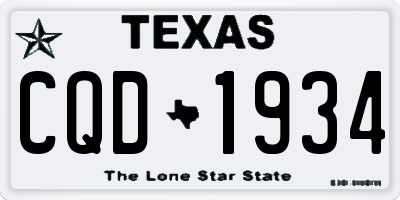 TX license plate CQD1934