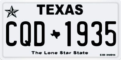 TX license plate CQD1935