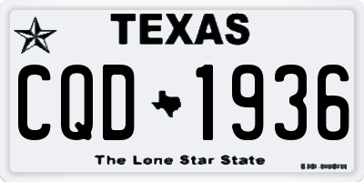 TX license plate CQD1936