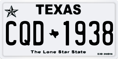 TX license plate CQD1938