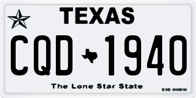 TX license plate CQD1940