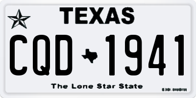 TX license plate CQD1941