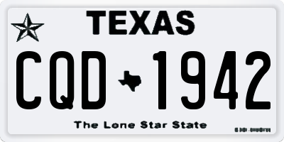 TX license plate CQD1942
