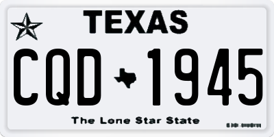 TX license plate CQD1945