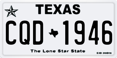 TX license plate CQD1946