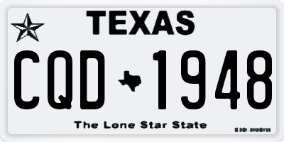 TX license plate CQD1948