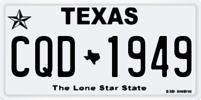 TX license plate CQD1949