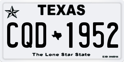 TX license plate CQD1952