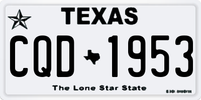 TX license plate CQD1953