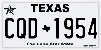 TX license plate CQD1954