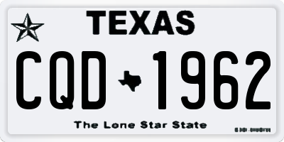 TX license plate CQD1962