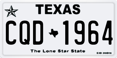 TX license plate CQD1964