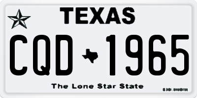TX license plate CQD1965