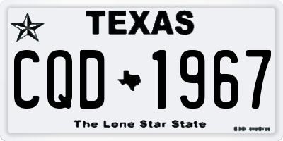TX license plate CQD1967