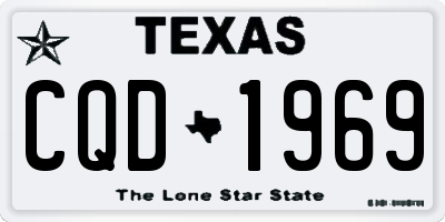 TX license plate CQD1969