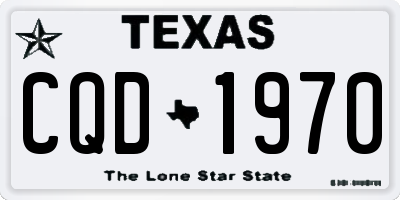 TX license plate CQD1970