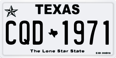 TX license plate CQD1971
