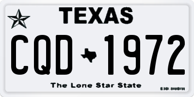 TX license plate CQD1972