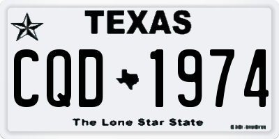 TX license plate CQD1974