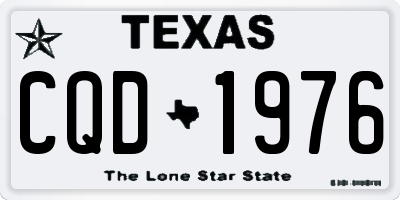 TX license plate CQD1976