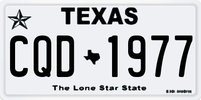 TX license plate CQD1977