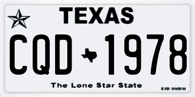 TX license plate CQD1978