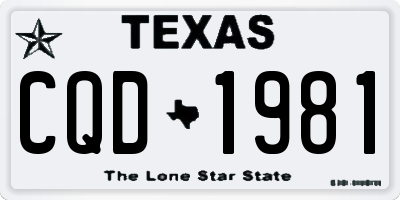 TX license plate CQD1981
