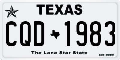 TX license plate CQD1983