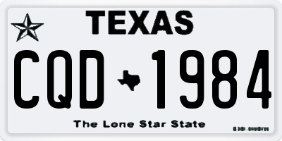 TX license plate CQD1984