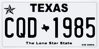 TX license plate CQD1985