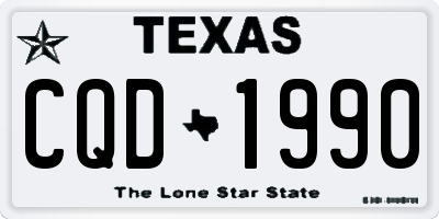 TX license plate CQD1990