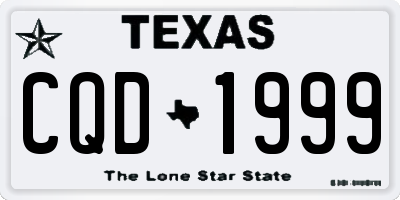 TX license plate CQD1999