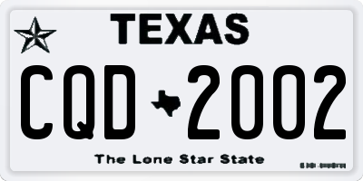 TX license plate CQD2002