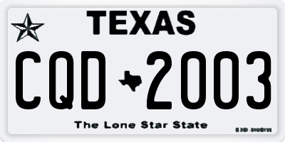 TX license plate CQD2003