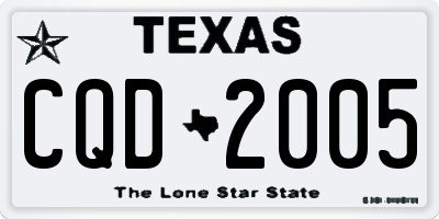 TX license plate CQD2005