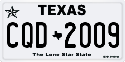 TX license plate CQD2009
