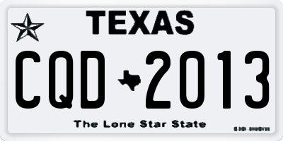TX license plate CQD2013