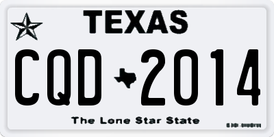 TX license plate CQD2014